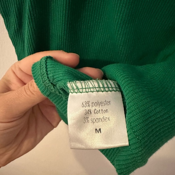 Green Ribbed Tank Top - Picture 3 of 3
